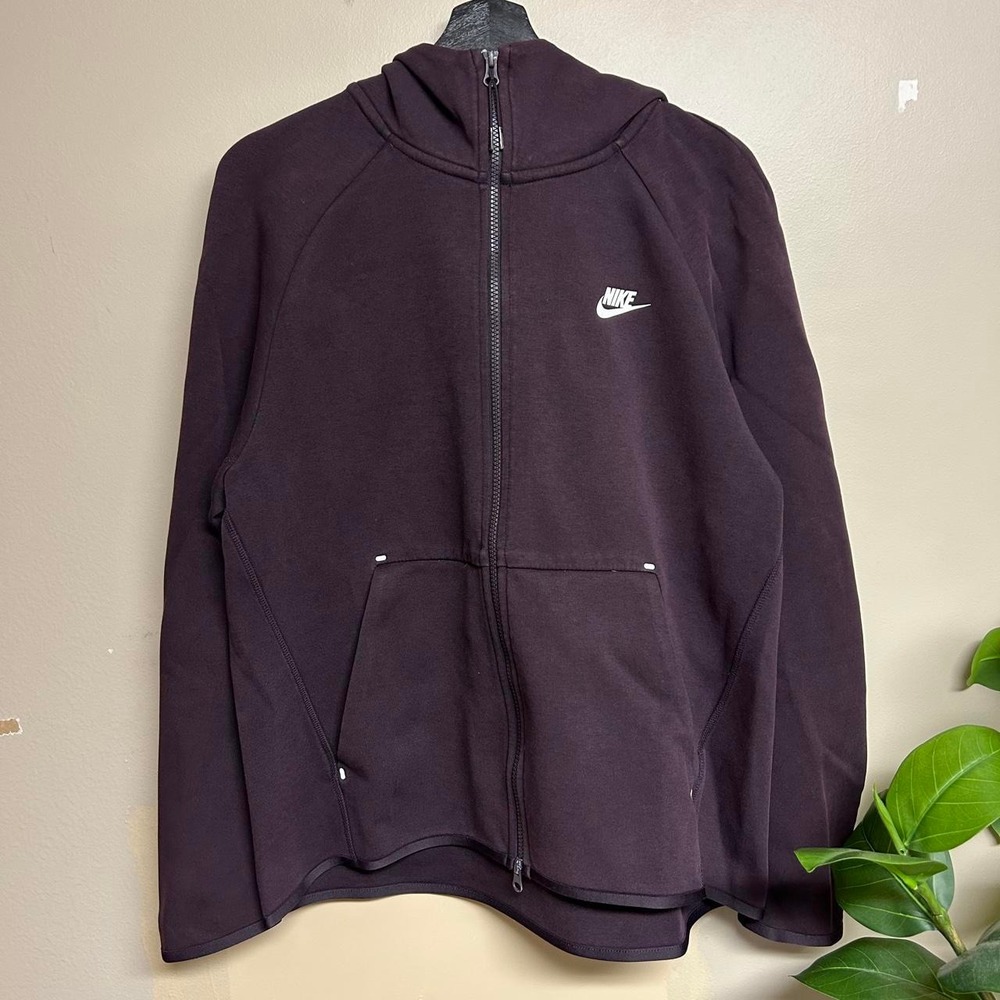 Nike Tech Fleece Full Zip Hoodie Mens Large Deep Purple Burgundy CU4489-652